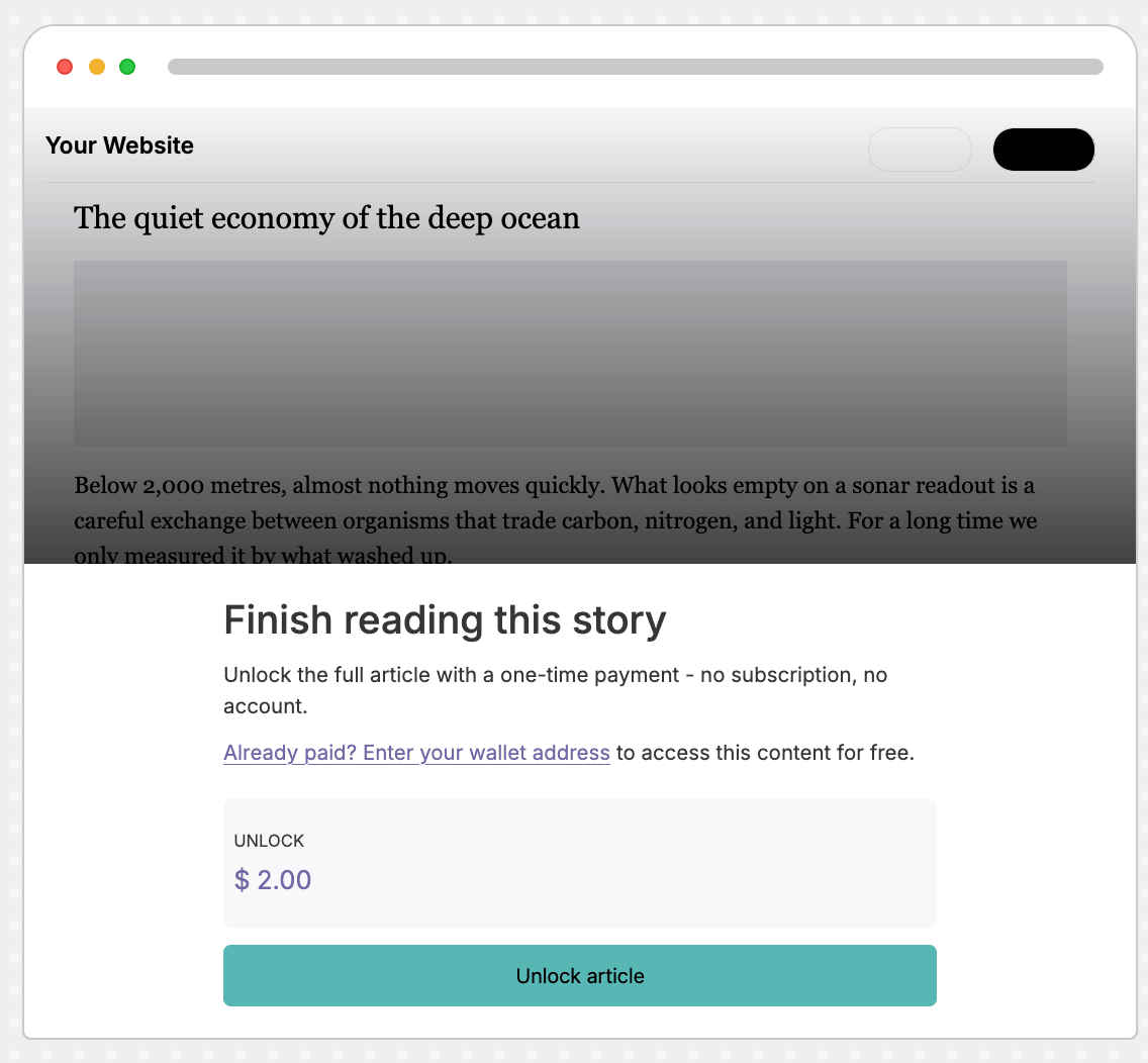 Preview panel showing how the paywall will appear to non-paying visitors